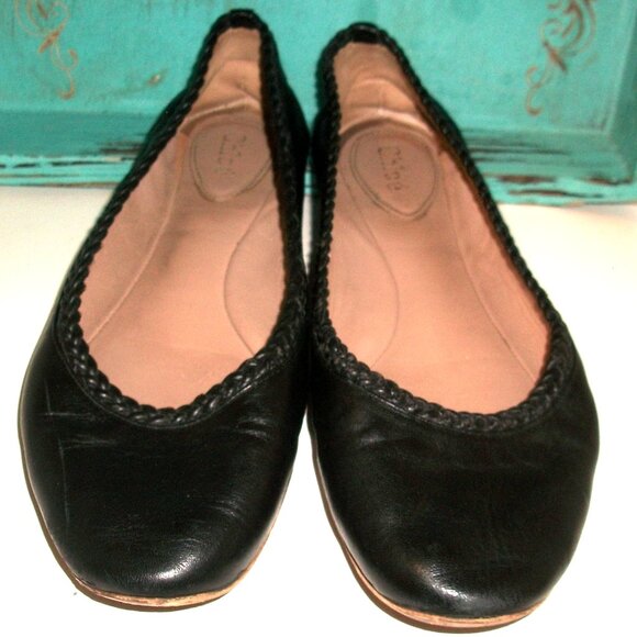 CHLOE Paris Black Leather Ballet FLats with Braided-Edging 39.5M 9.5M $595 - Picture 4 of 8